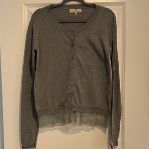 Gray Button-Up Women's Cardigan